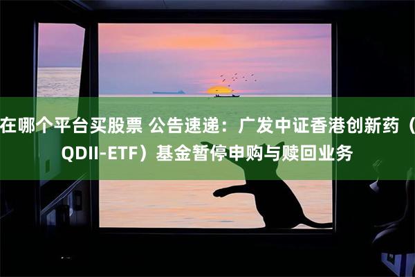 在哪个平台买股票 公告速递：广发中证香港创新药（QDII-ETF）基金暂停申购与赎回业务