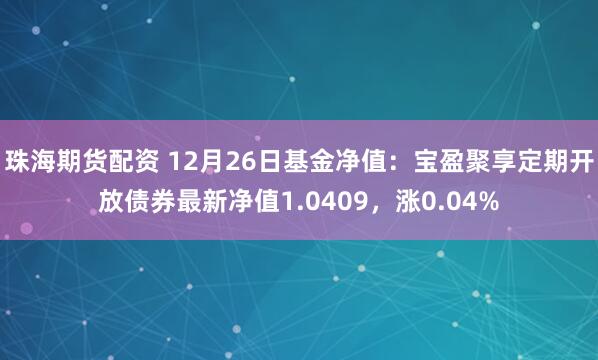 珠海期货配资 12月26日基金净值：宝盈聚享定期开放债券最新净值1.0409，涨0.04%