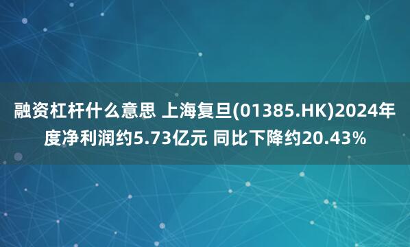 融资杠杆什么意思 上海复旦(01385.HK)2024年度净利润约5.73亿元 同比下降约20.43%